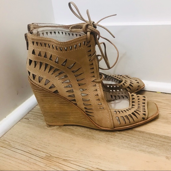 Jeffrey Campbell Rodillo Lace Up brown wedge sandals sz 10. - Picture 8 of 10